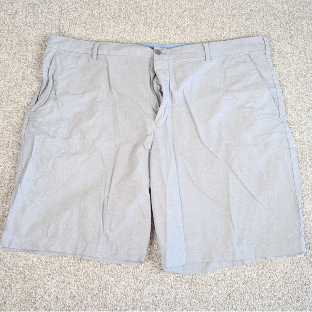 IZOD Men's Gray‎ Textured Flat Front Shorts Size 42 Cotton Blend Casual Summer - Picture 2 of 7